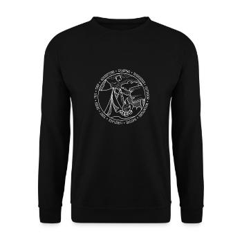 Line Art Simple Camping BLANC - Sweat-shirt Unisexe - noir - Devant - Alina (178cm) & Michal (187cm)