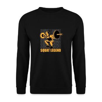 Squat Legend Ironisches Sprichwort Powerlifting - Unisex Pullover - Schwarz - Vorne - Alina (178cm) & Michal (187cm)