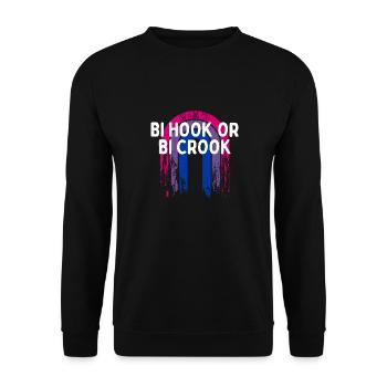 Bi Hook or Bi Crook Bisexual LGBTQ Bi Pride LGBT - Unisex Sweatshirt - black - Front - Alina (178cm) & Michal (187cm)