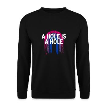 Un trou est un trou Bisexuel Adulte Humour Bi Coquin - Sweat-shirt Unisexe - noir - Devant - Alina (178cm) & Michal (187cm)