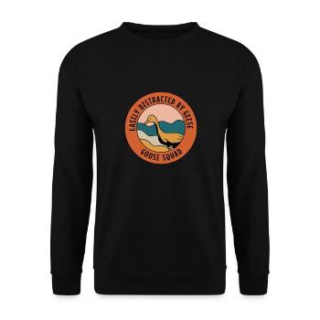 Easily Distracted by Geese Wildlife Cute Goose - Unisex Sweatshirt - black - Front - Alina (178cm) & Michal (187cm)