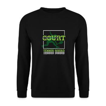 Ironic Tennis Player Quote Ball Sports Summer - Unisex Sweatshirt - black - Front - Alina (178cm) & Michal (187cm)