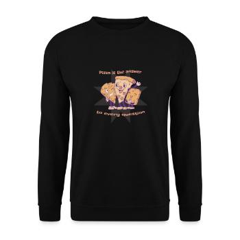 La pizza est la réponse à toutes les questions des amateurs de fromage - Sweat-shirt Unisexe - noir - Devant - Alina (178cm) & Michal (187cm)