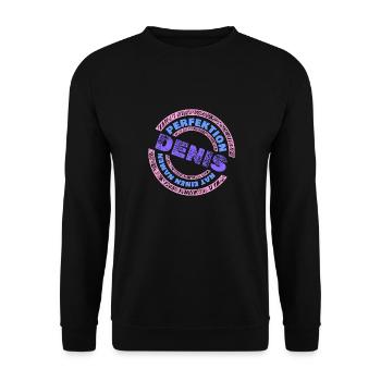 Vorname Denis - Unisex Pullover - Schwarz - Vorne - Alina (178cm) & Michal (187cm)