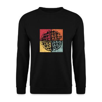 Gourmet-Hobbykoch im Waffeldesign im Retro-Design - Unisex Pullover - Schwarz - Vorne - Alina (178cm) & Michal (187cm)