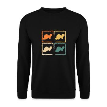 Rétro Belette Furet Amant Vintage Mignon - Sweat-shirt Unisexe - noir - Devant - Alina (178cm) & Michal (187cm)