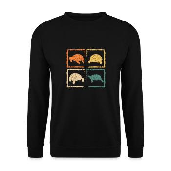Vintage Reptile Turtle Retro Tortoise - Unisex Sweatshirt - black - Front - Alina (178cm) & Michal (187cm)