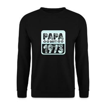 Jahr 1973 - Unisex Pullover - Schwarz - Vorne - Alina (178cm) & Michal (187cm)