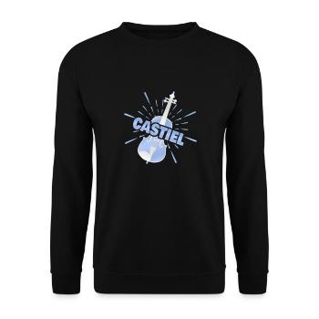 Geschenk für Castiel - Unisex Pullover - Schwarz - Vorne - Alina (178cm) & Michal (187cm)