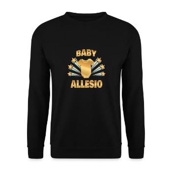 Geboren Allesio - Unisex Pullover - Schwarz - Vorne - Alina (178cm) & Michal (187cm)