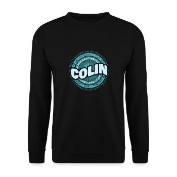 Colin als Geschenkidee - Unisex Pullover - Schwarz - Vorne - Alina (178cm) & Michal (187cm)