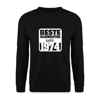 Geschwister 1974 - Unisex Pullover - Schwarz - Vorne - Alina (178cm) & Michal (187cm)