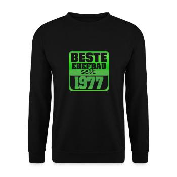 Woman 1977 - Unisex Sweatshirt - black - Front - Alina (178cm) & Michal (187cm)