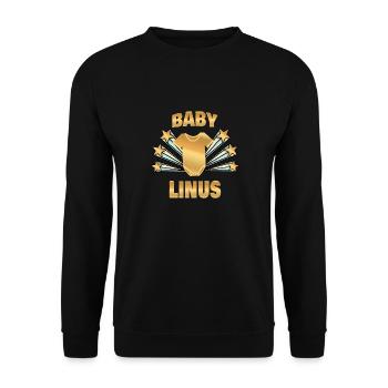 Gift for Linus - Unisex Sweatshirt - black - Front - Alina (178cm) & Michal (187cm)