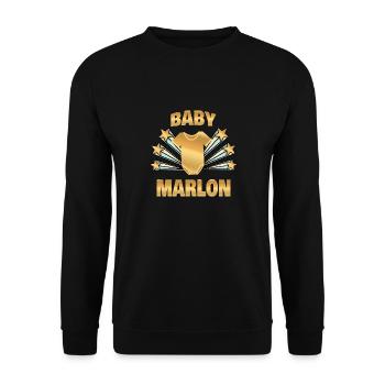 Marlon as Birth - Unisex Sweatshirt - black - Front - Alina (178cm) & Michal (187cm)