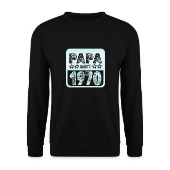Papa 1970 - Unisex Sweatshirt - black - Front - Alina (178cm) & Michal (187cm)