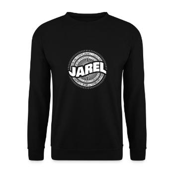 Jarel als Geschenkidee - Unisex Pullover - Schwarz - Vorne - Alina (178cm) & Michal (187cm)