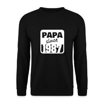 Dad 1987 - Unisex Pullover - Schwarz - Vorne - Alina (178cm) & Michal (187cm)