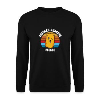 Chicken Nugget Liebhaber Chicken Nuggets - Unisex Pullover - Schwarz - Vorne - Alina (178cm) & Michal (187cm)