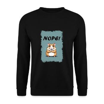 Nope! -Hamster - Unisex Sweatshirt - black - Front - Alina (178cm) & Michal (187cm)