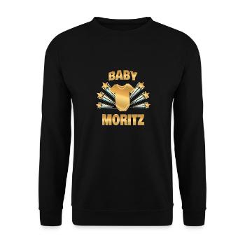 Moritz as a birth - Unisex Sweatshirt - black - Front - Alina (178cm) & Michal (187cm)