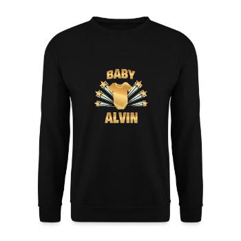 Geburt Alvin - Unisex Pullover - Schwarz - Vorne - Alina (178cm) & Michal (187cm)