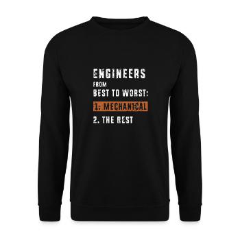 Mechanical Engineer - Unisex Sweatshirt - black - Front - Alina (178cm) & Michal (187cm)