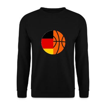 Basketballspieler Deutsche Flagge Basketball - Unisex Pullover - Schwarz - Vorne - Alina (178cm) & Michal (187cm)