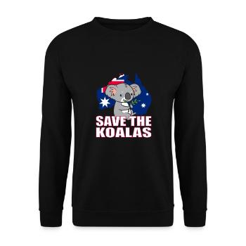 Koala - Save the Koalas. - Unisex Sweatshirt - black - Front - Alina (178cm) & Michal (187cm)