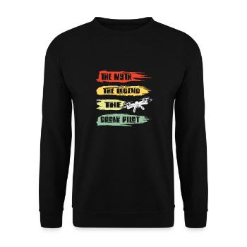 Drone drone pilot gift - Unisex Sweatshirt - black - Front - Alina (178cm) & Michal (187cm)