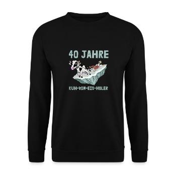 40 ans anniversaire de l’entreprise Vache De Glace - Sweat-shirt Unisexe - noir - Devant - Alina (178cm) & Michal (187cm)