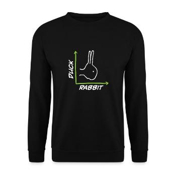 Science Nerd Duck Rabbit Physics Math Geek - Sweat-shirt Unisexe - noir - Devant - Alina (178cm) & Michal (187cm)