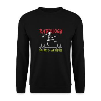 Dancing Skeleton Radiology - Unisex Sweatshirt - black - Front - Alina (178cm) & Michal (187cm)