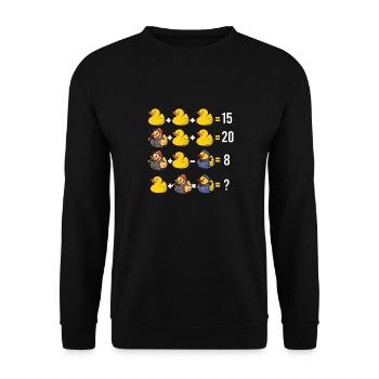 Order Of Operations Duckie Quiz Rubber Duck Math T - Unisex Sweatshirt - black - Front - Alina (178cm) & Michal (187cm)