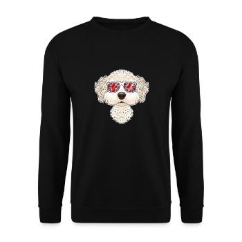 Bichon Frise UK Lunettes de soleil I Drapeau anglais I Union - Sweat-shirt Unisexe - noir - Devant - Alina (178cm) & Michal (187cm)