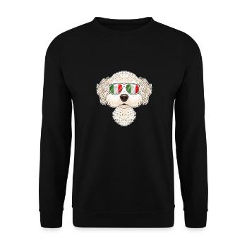 Bichon Frize Italy Sunglasses I Italian Flag - Unisex Sweatshirt - black - Front - Alina (178cm) & Michal (187cm)