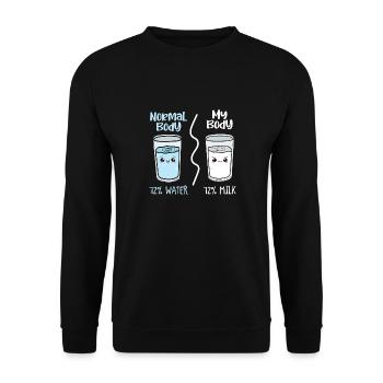 Milk normal body / My Body gift idea - Unisex Sweatshirt - black - Front - Alina (178cm) & Michal (187cm)