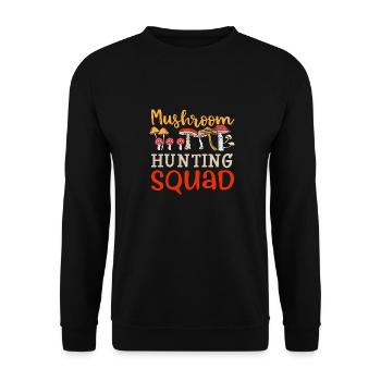Ironisches Sprichwort: Gesundes Essen - Unisex Pullover - Schwarz - Vorne - Alina (178cm) & Michal (187cm)