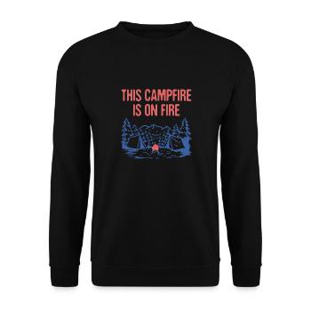 This Campfire Is on Fire Camping Dad Jokes Camper - Unisex Sweatshirt - black - Front - Alina (178cm) & Michal (187cm)