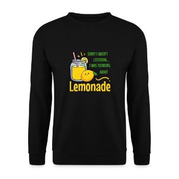 Pensez à la limonade Citrus Lemon - Sweat-shirt Unisexe - noir - Devant - Alina (178cm) & Michal (187cm)