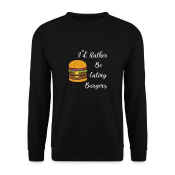 Citation ironique du chef de hamburger manger des - Sweat-shirt Unisexe - noir - Devant - Alina (178cm) & Michal (187cm)