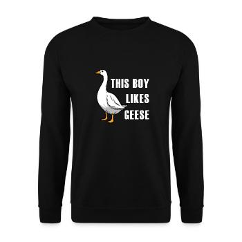 Oies, faune, oiseau, oie mignonne - Sweat-shirt Unisexe - noir - Devant - Alina (178cm) & Michal (187cm)