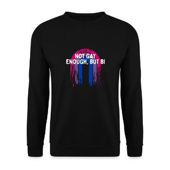 Pas assez gay mais bisexuel LGBTQ Bi Pride - Sweat-shirt Unisexe - noir - Devant - Alina (178cm) & Michal (187cm)