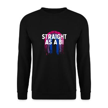 Straight as a Bi Bisexual Sayings Bi Pride Quotes - Unisex Sweatshirt - black - Front - Alina (178cm) & Michal (187cm)