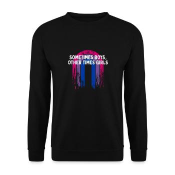 Boys Other Times Girls Bisexual Pansexual Bi Pan - Unisex Pullover - Schwarz - Vorne - Alina (178cm) & Michal (187cm)