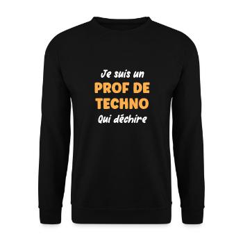 Prof de techno - Sweat-shirt Unisexe - noir - Devant - Alina (178cm) & Michal (187cm)