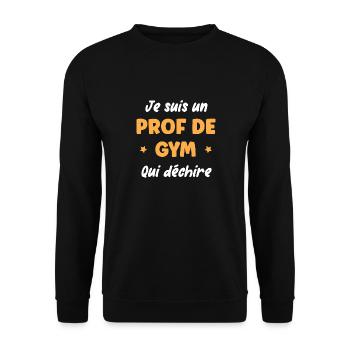 Prof de gym - Sweat-shirt Unisexe - noir - Devant - Alina (178cm) & Michal (187cm)