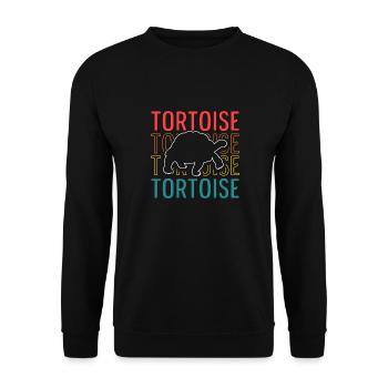 Vintage Tortoise Turtle Reptile Retro - Unisex Sweatshirt - black - Front - Alina (178cm) & Michal (187cm)