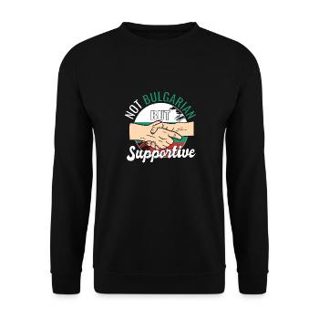 Not Bulgarian But Supportive Country Traveler - Unisex Sweatshirt - black - Front - Alina (178cm) & Michal (187cm)
