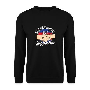 Pas cambodgien mais un voyageur de campagne solidaire - Sweat-shirt Unisexe - noir - Devant - Alina (178cm) & Michal (187cm)